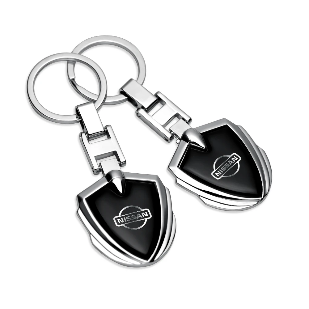 Universal Car Logo Metal Keychain Keyring Auto Accessories For Nissan Sylphy Cube Juke Rogue Maxima Sentra Murano TIIDA Pulsar