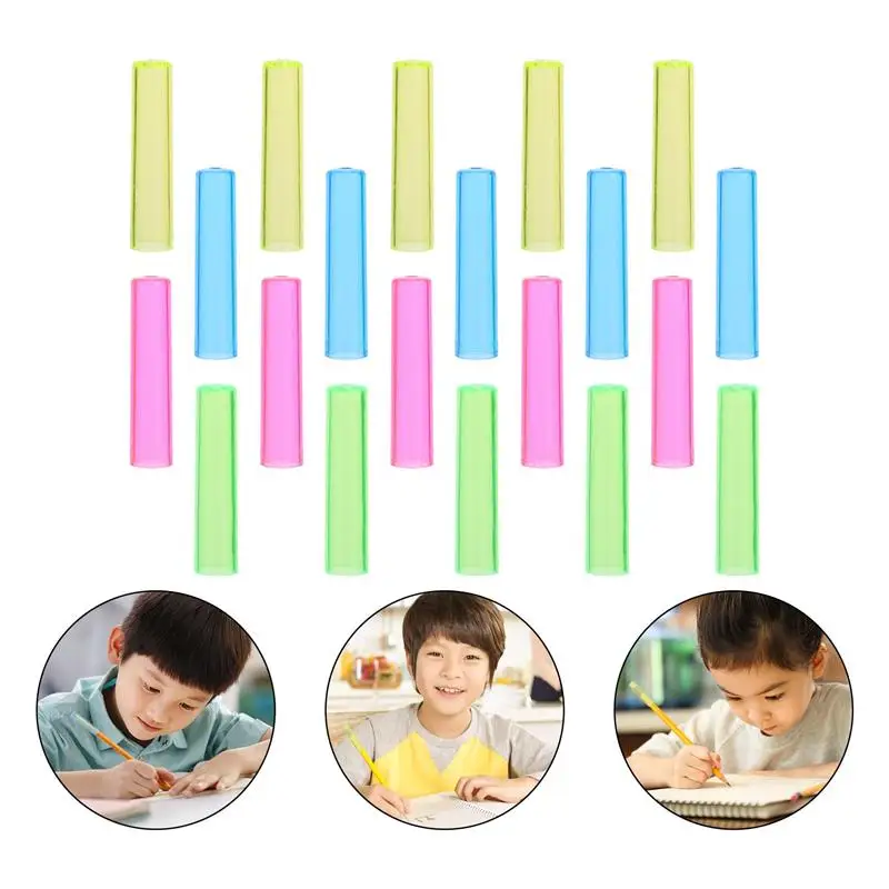 100 Pcs Transparent Pencil Caps Protector Safe Anti Puncture Covers Reusable Fits Most Pencils Hexagonal