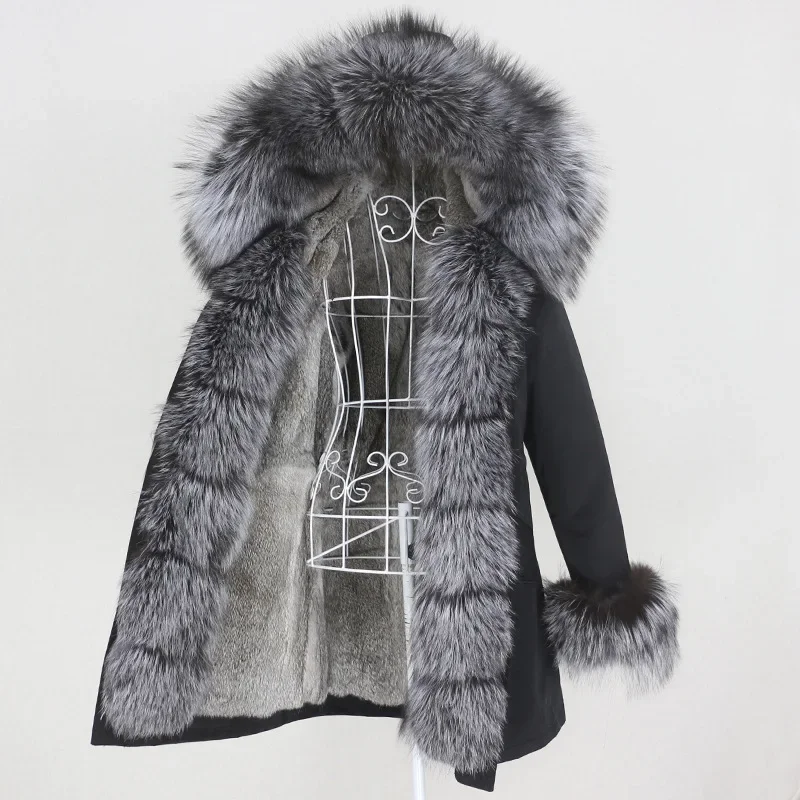 Medium-length Women's Jacket Removable Inner Layer Super Large Fox Fur Fashion Coat Warm Overcoat For Cross-border Trade