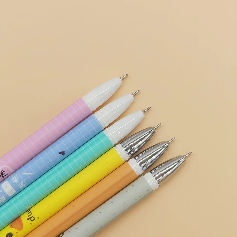 

10Pcs/Lot Random Color Pen Holder Black-ink 0.35/0.38mm Bullet/Full Needle Tube Refill Neutral Pens Cute Gel Pen Set