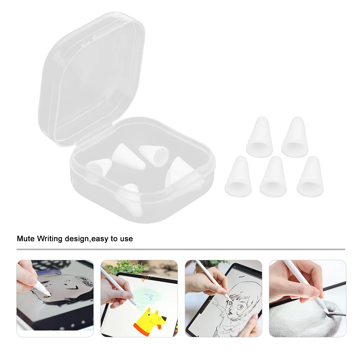 

8 шт. противоскользящий чехол для стилуса, силиконовый защитный чехол для Pencil 1 2, защита для пера для карандашей, аксессуар для сенсорного экрана