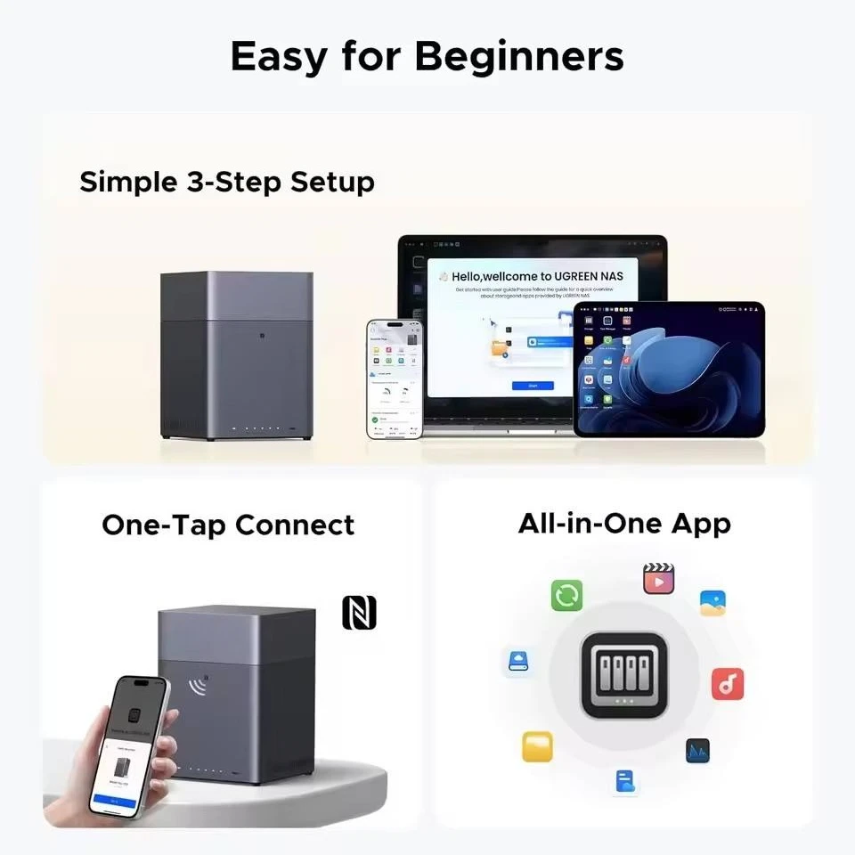 DH4300 Plus 4-Bay Desktop NAS Diskless 120TB Max Capacity 8GB RAM Remote Access AI Photo Album Home Network Storage Server - view 4