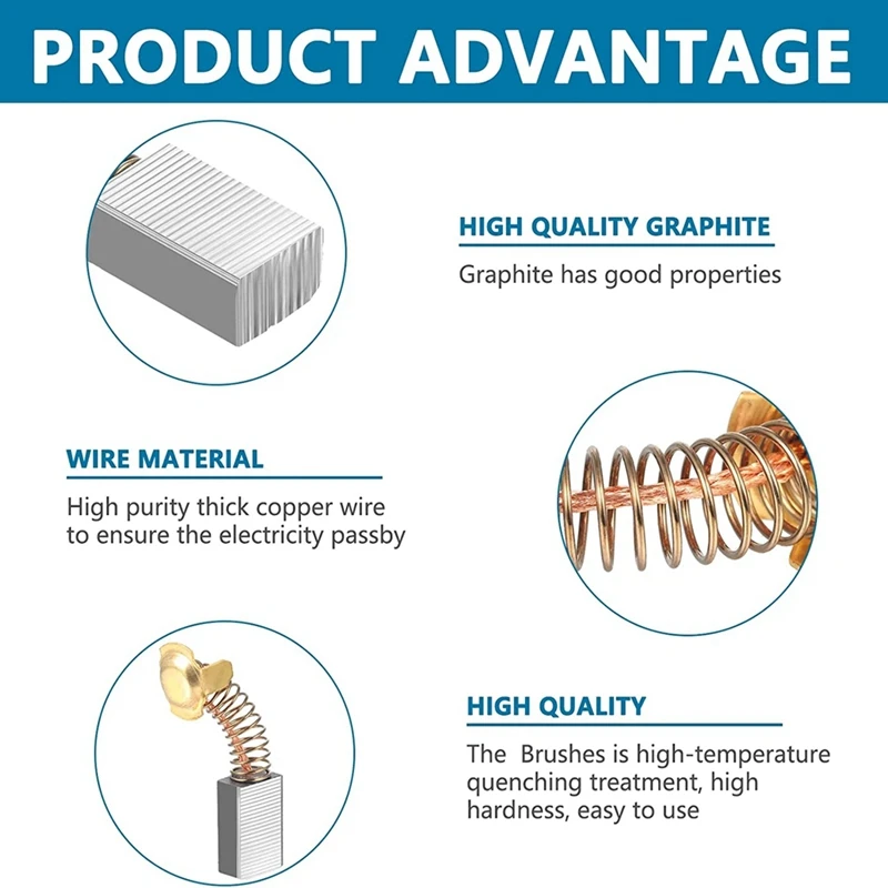 24 قطعة من فرش المحرك الكهربائي، فرش كربون، ملحقات استبدال الطاقة لإصلاح أداة الطاقة 12 مقاسًا مختلفًا