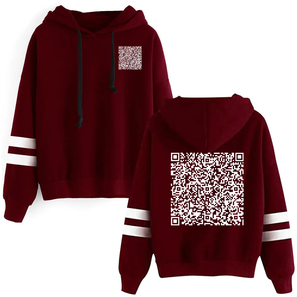 Funny  QR Code  Hooded Fu You QR Code  Hooded Drawstring Pocketless  Sweatshirt Men/women  Novelty Pullover