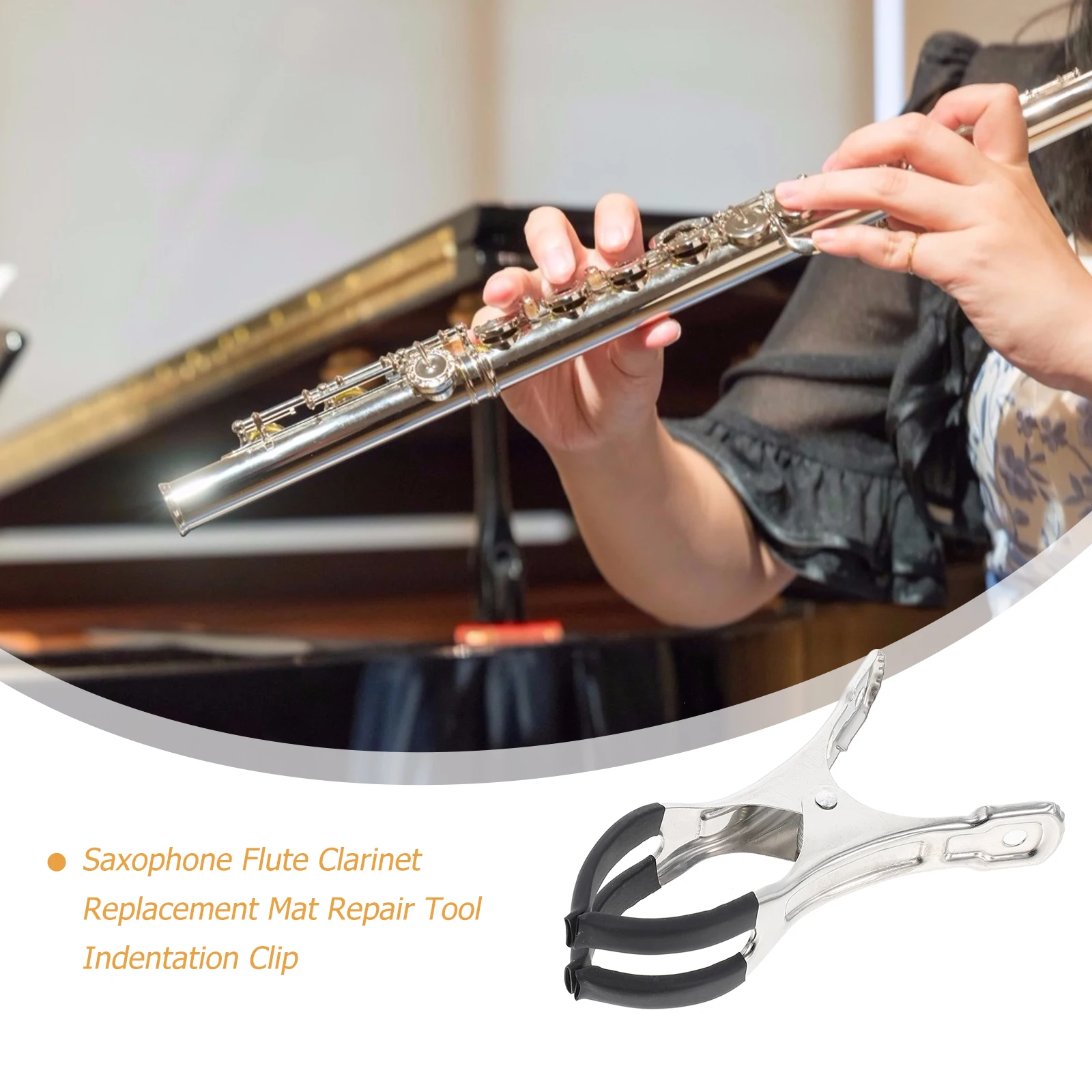 

Stainless Steel Saxophone Repair Clip Durable Wind Instrument Tool Flute Repairing Utensil Cushion Tightening Airtight