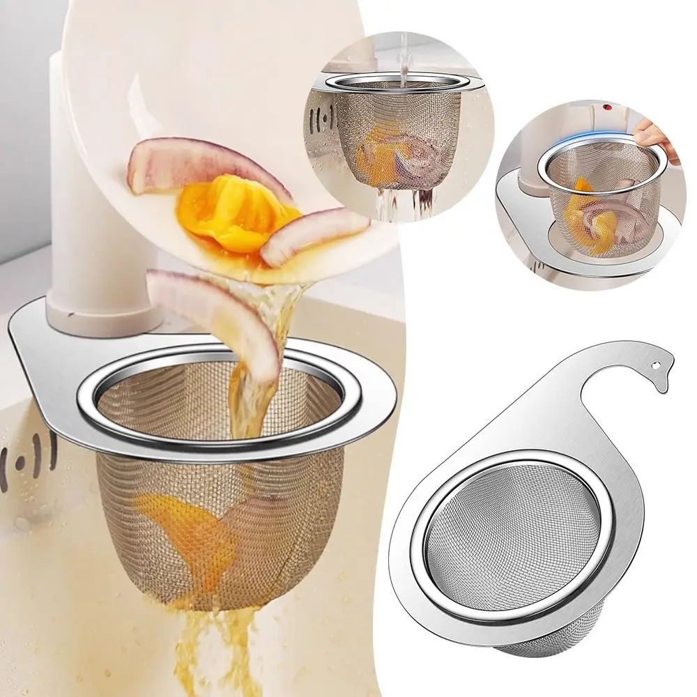 CANBOUNStainless Steel Swan Sink Strainer Basket Drain Rack Kitchen Basin Organizer Filter Storage Shelf Swan Shape