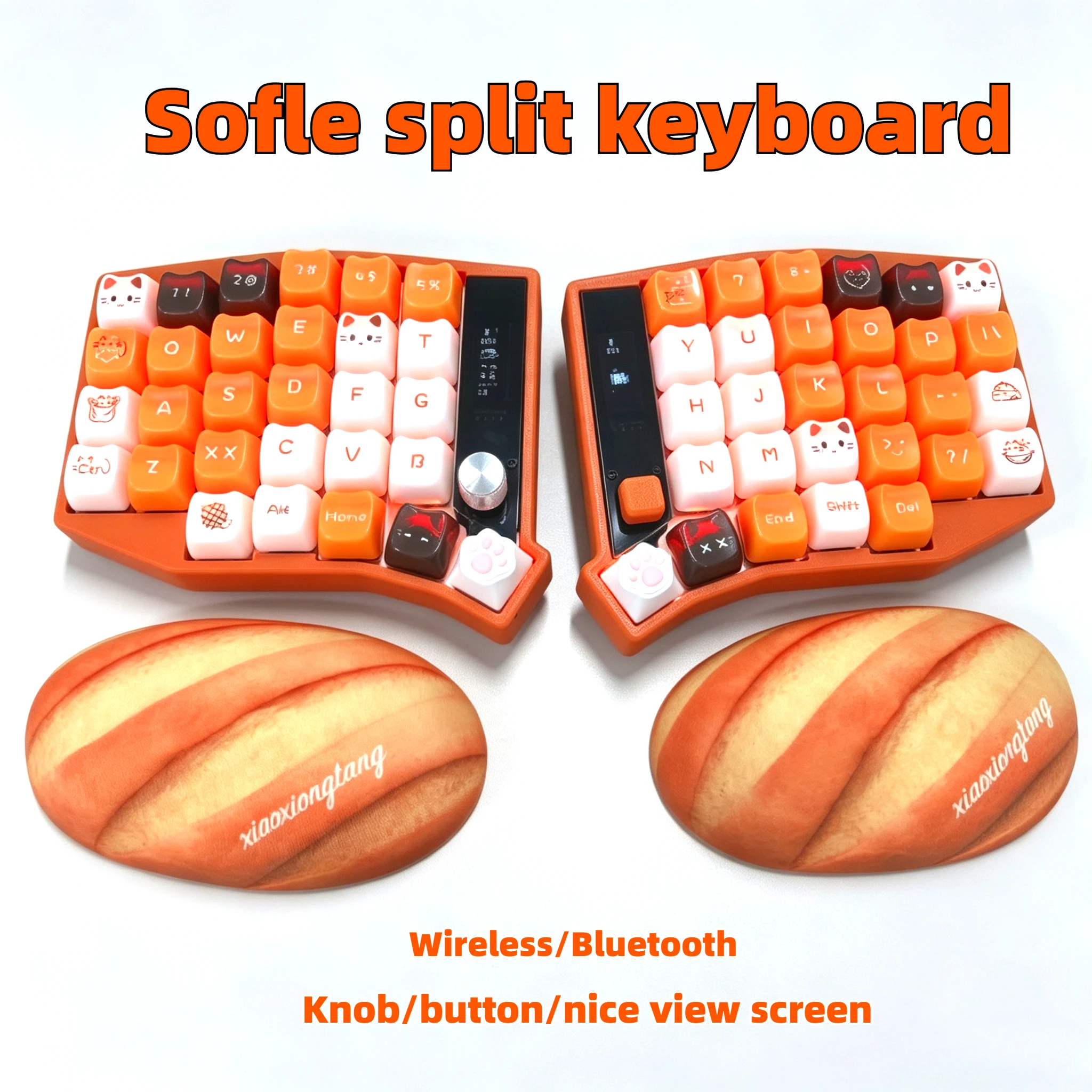 Sofle Split Keyboard Kit 58 Keys Knob Button Screen Dual Mode Wired Bluetooth Mechanical Keyboard Hot Swap ZMK RGB Game Teclado