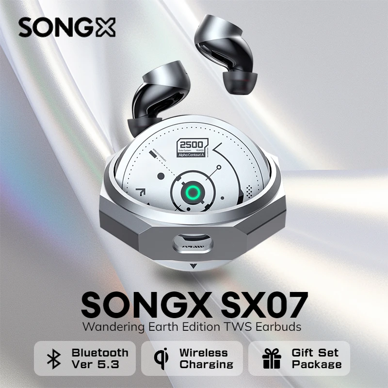 SONGX Wandering Earth TWS Earbuds QI Wireless Charging Bluetooth 5.3 Earphones ENC Noise Cancelling Wireless Headphone Gift Set