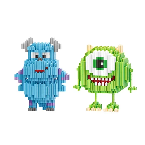 Linkgo Monster University 연결 빌딩 블록, 제임스 마이크 모델, 애니메이션 미니 브릭 피규어 장난감, 어린이 산타 선물 