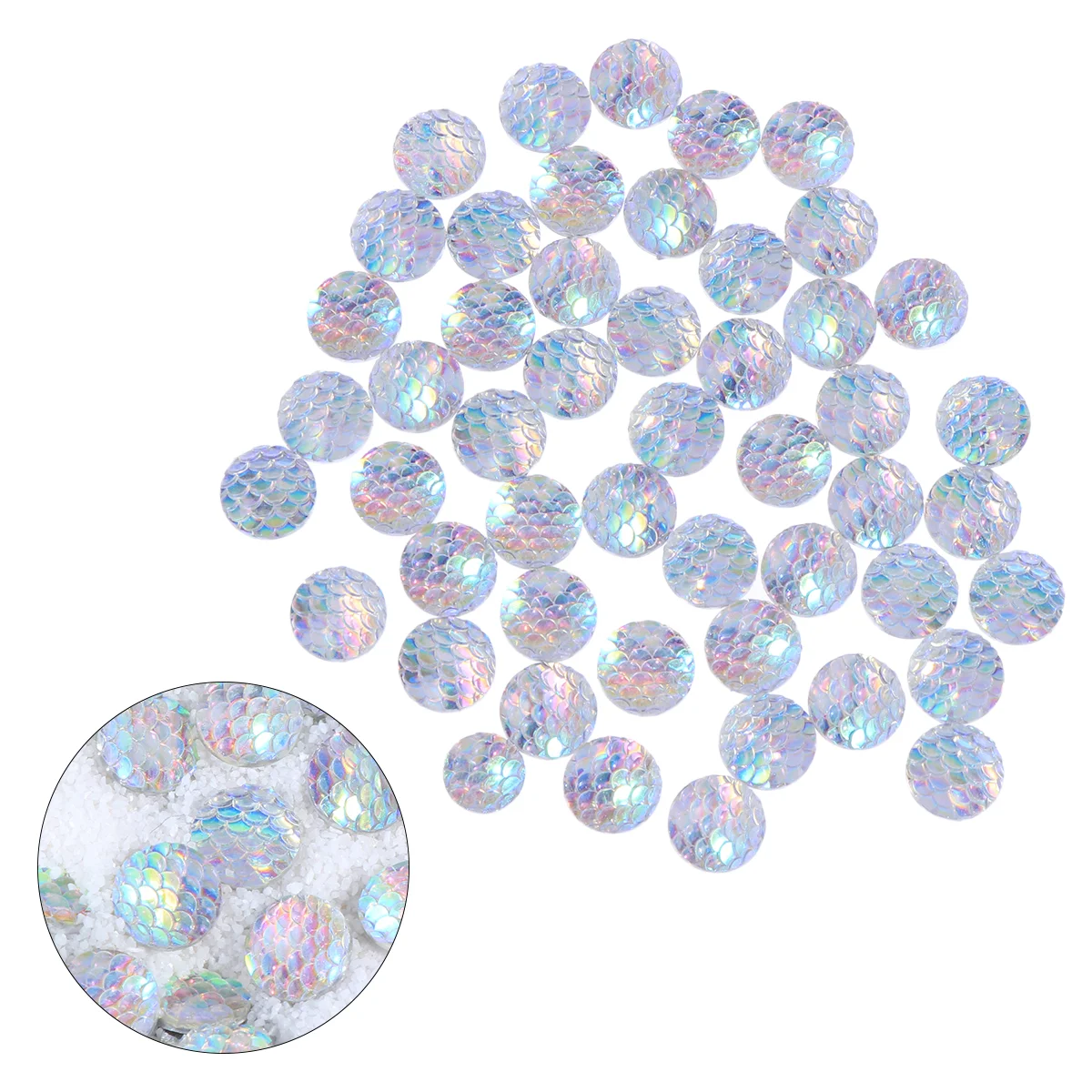 

50 Pcs Scatter Diamonds Rhinestones Mermaid DIY Accessory Clay Beads for Jewelry Making