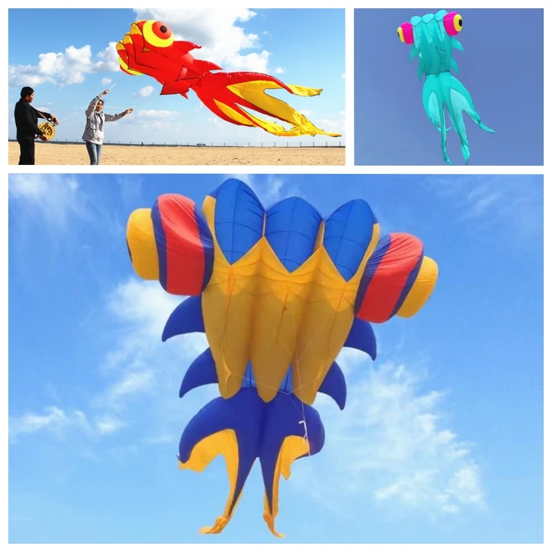 

free shipping 15m fish soft kite flying professional kites inflatable toys Kite flying large kites Air bounce kites Power kite