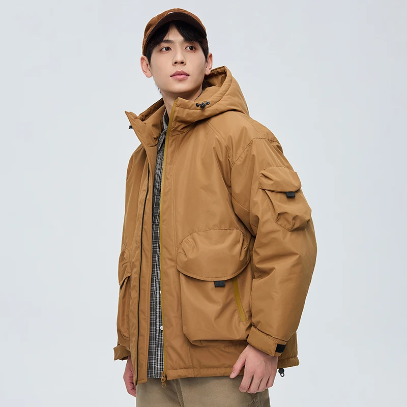 

Модная утепленная куртка с капюшоном 2025 года, новая модель для пар, мужчин, женщин и молодежи, трендовая верхняя одежда из полиэфирного волокна