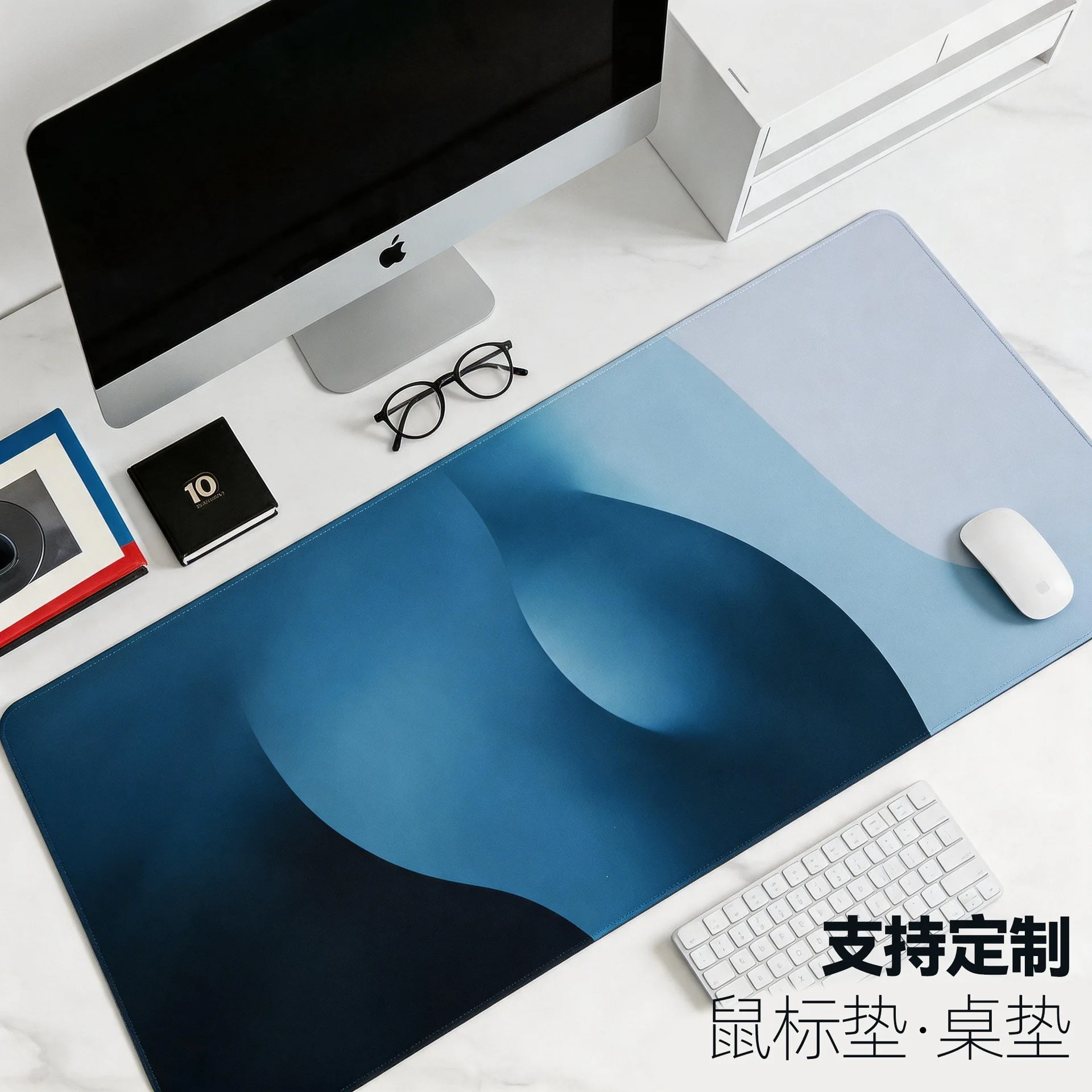 High end gradient black pink mouse pad light luxury minimalist extra large desk mat for e sports office