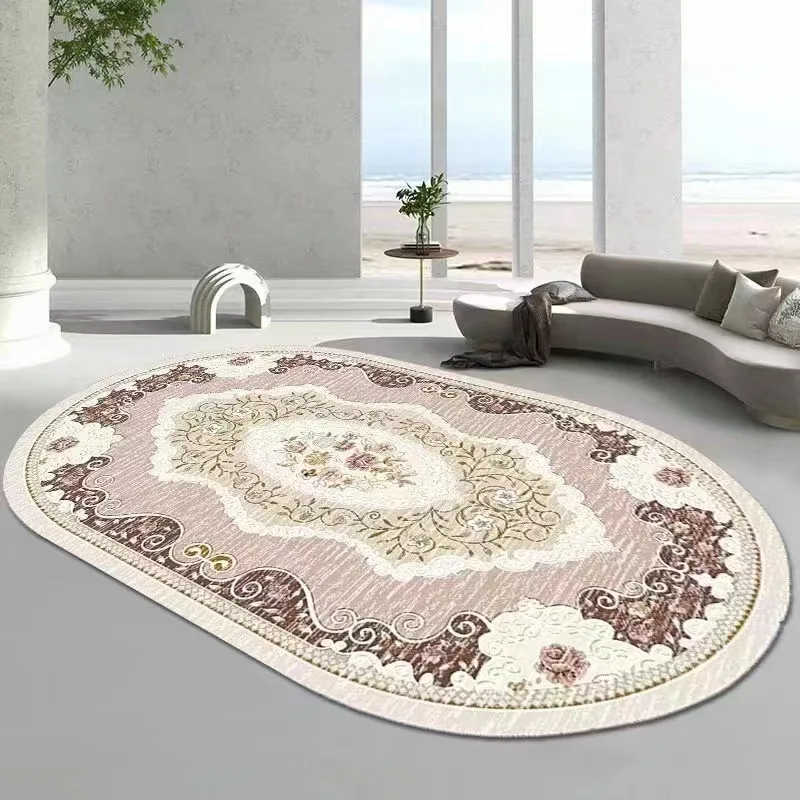 

Retro Nordic Carpet Rug Ethnic Style Oval Cashmere Carpet For Bedroom Living Room Sofa Area Rug Soft Bedroom Shaggy Rugs Bohemia