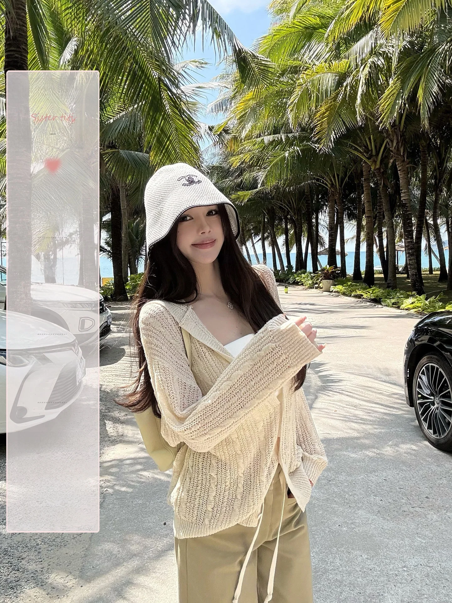 

Вязаный топ Titi Little Sister: женская тонкая свободная толстовка с вырезами для весны и лета, повседневная, с длинными рукавами