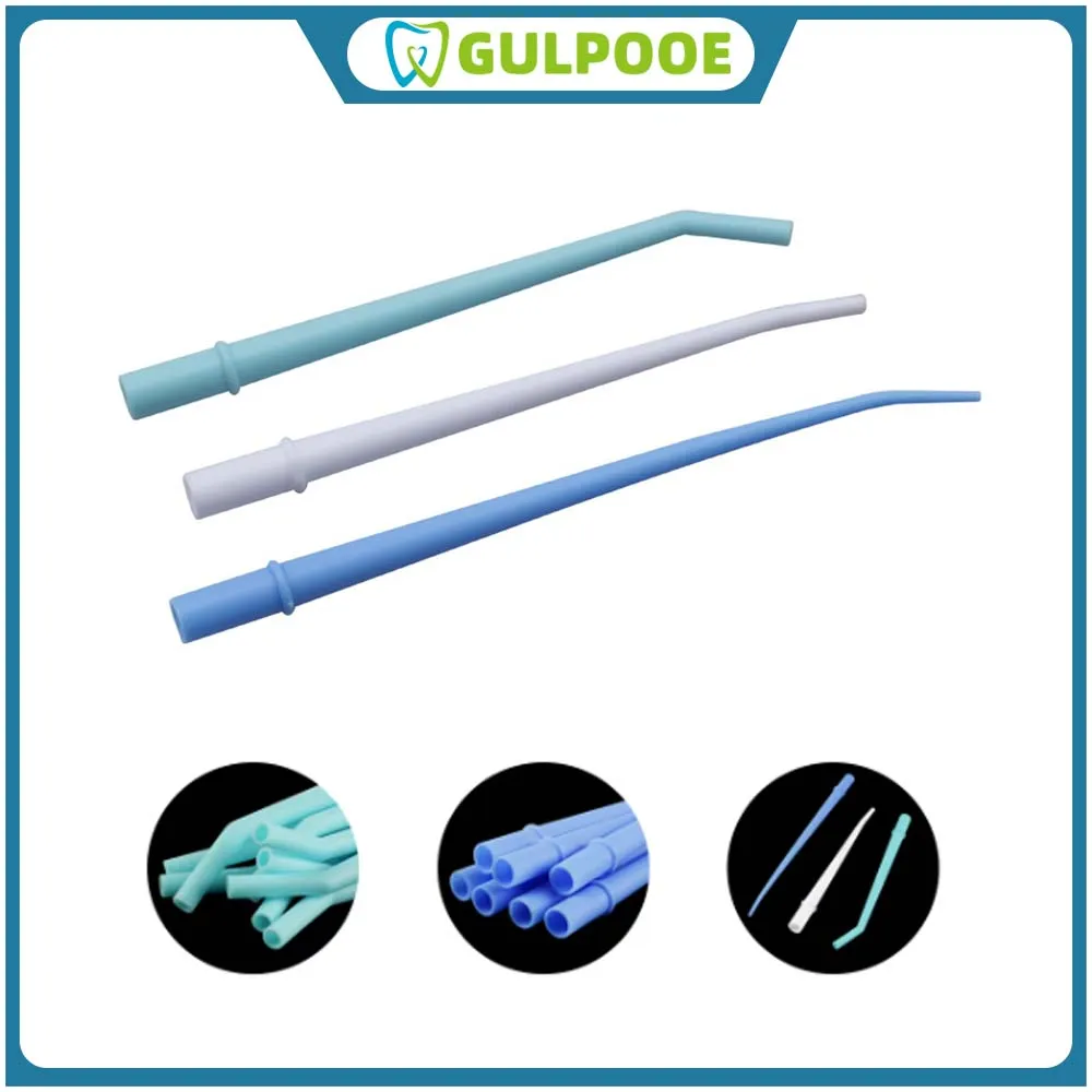 

GULPOOE 25Pcs/Bag Dentistry Suction Tube Disposable Elbow Saliva Ejector Surgical Aspirator Dentisty Tools Plastic Curved Tips