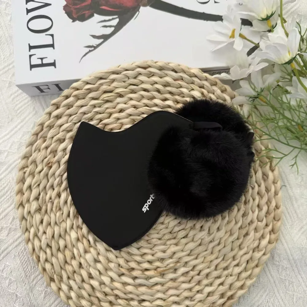 Outdoor Winter Warm Face Mask Fleece Lined Windproof Two-in-One Earmuff Thickened Cold-resistant Cycling Mask Ear Protection
