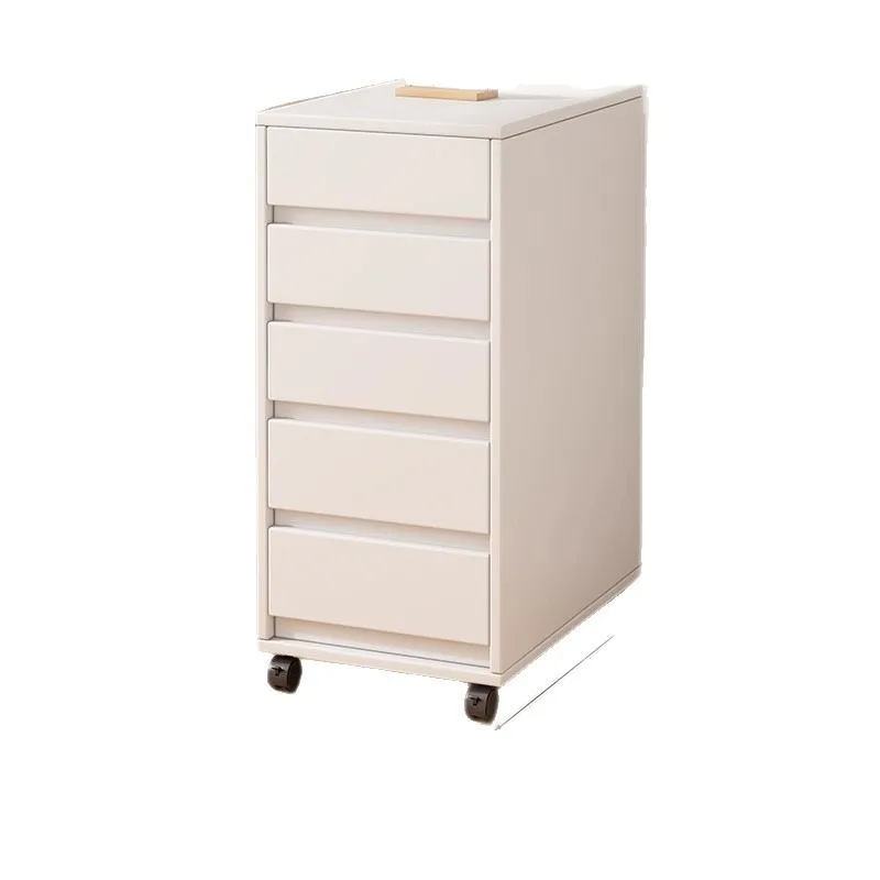 

Locker Cosmetics Storage Small Under Table Mobile Narrow Side Multi-layer Drawer Wooden Storage