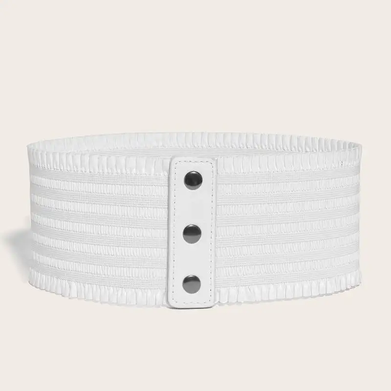 Women\'s Wide Waistband Stretchy Dress Elastic Snap-Button Corset Belts