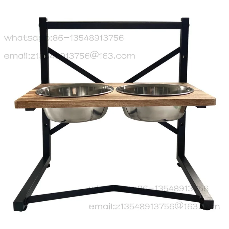 

Wrought Iron Double Basin Bracket Pet Supplies Dog Basin Dog Bowl Medium and Large Dog Rice Bowl Free Stainless Steel Basin