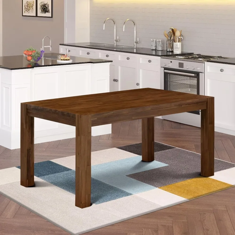 

Celina Modern Kitchen Table, Rectangle Rustic Wood Dining Table, 36x60 Inch, Walnut, Customized