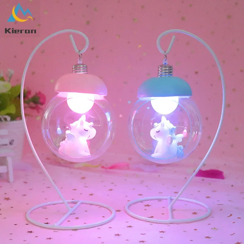 Unicorn Moon LED Night Light Children Toy Anime Decor Christmas Gift Room Decor Craft Resin Floor Lamp Cartoon Baby Nursery Lamp