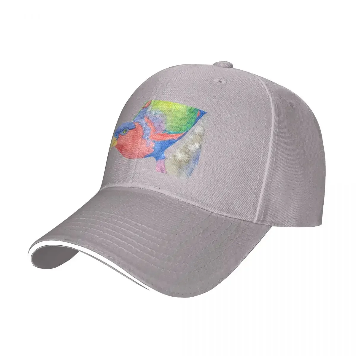 black-capped lory (Lorius lory) watercolor portrait Cap Baseball Cap kids hat wild ball hat winter hats man Women's