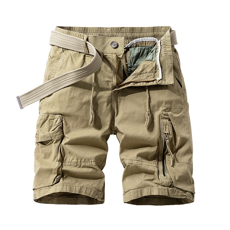 

New Men Summer Brand Solid Casual Classic Cargo Shorts Men Cotton Multi-pocket Shorts Men Outwear Breathable Shorts JJ1548