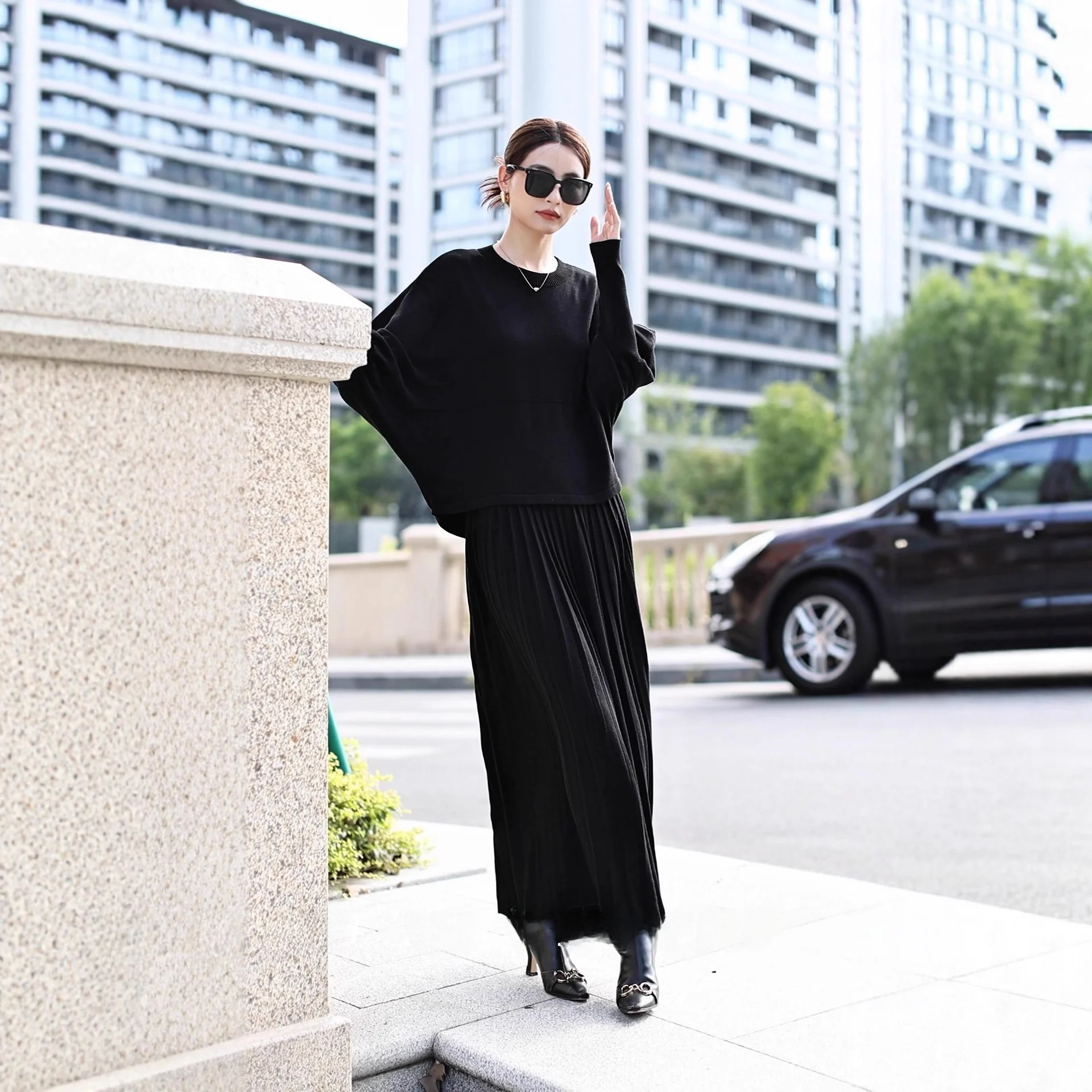 

Faionable Commute Sle Long Sve round Ne вязаный свитер повседневный шерстяной трикотаж Ele офисная одежда для женщин