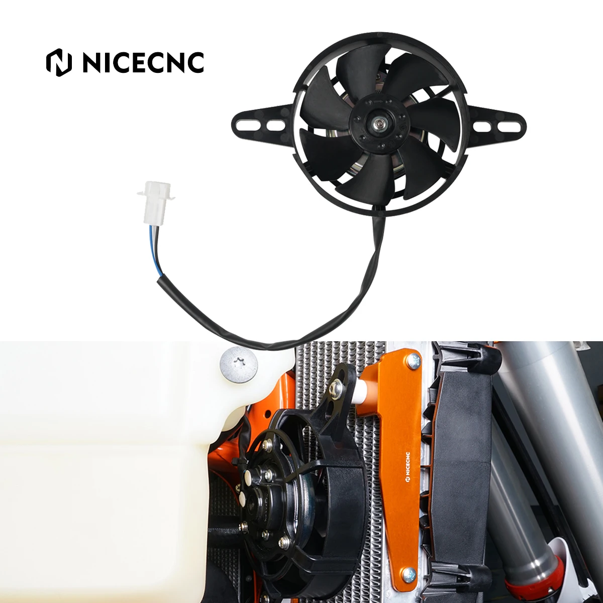 

For KTM EXC 300 EXC 250 EXCF 350 EXC 450 SX 125 SXF 250 SXF 450 XCW 300 XCF-W XC XCF TPI 12V Electric Radiator Cooling Fan