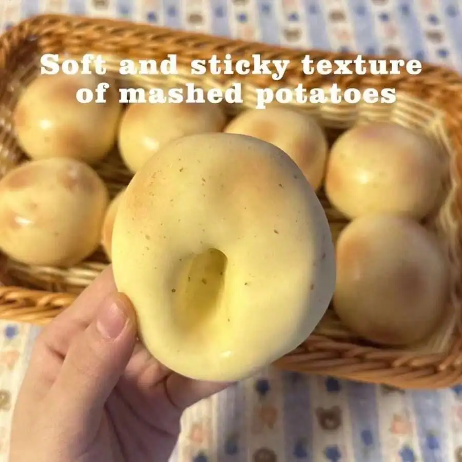 1pc Handmade Coconut Oil Squishy Ball - Upgraded Crunchy Fidget Stress Ball,Potato Crunchy Stress Balls,Ice Skin Fidget Sensory Toys Party Gifts / Holiday Gifts / Birthday Gifts / Relieving The Pressure On Fingers