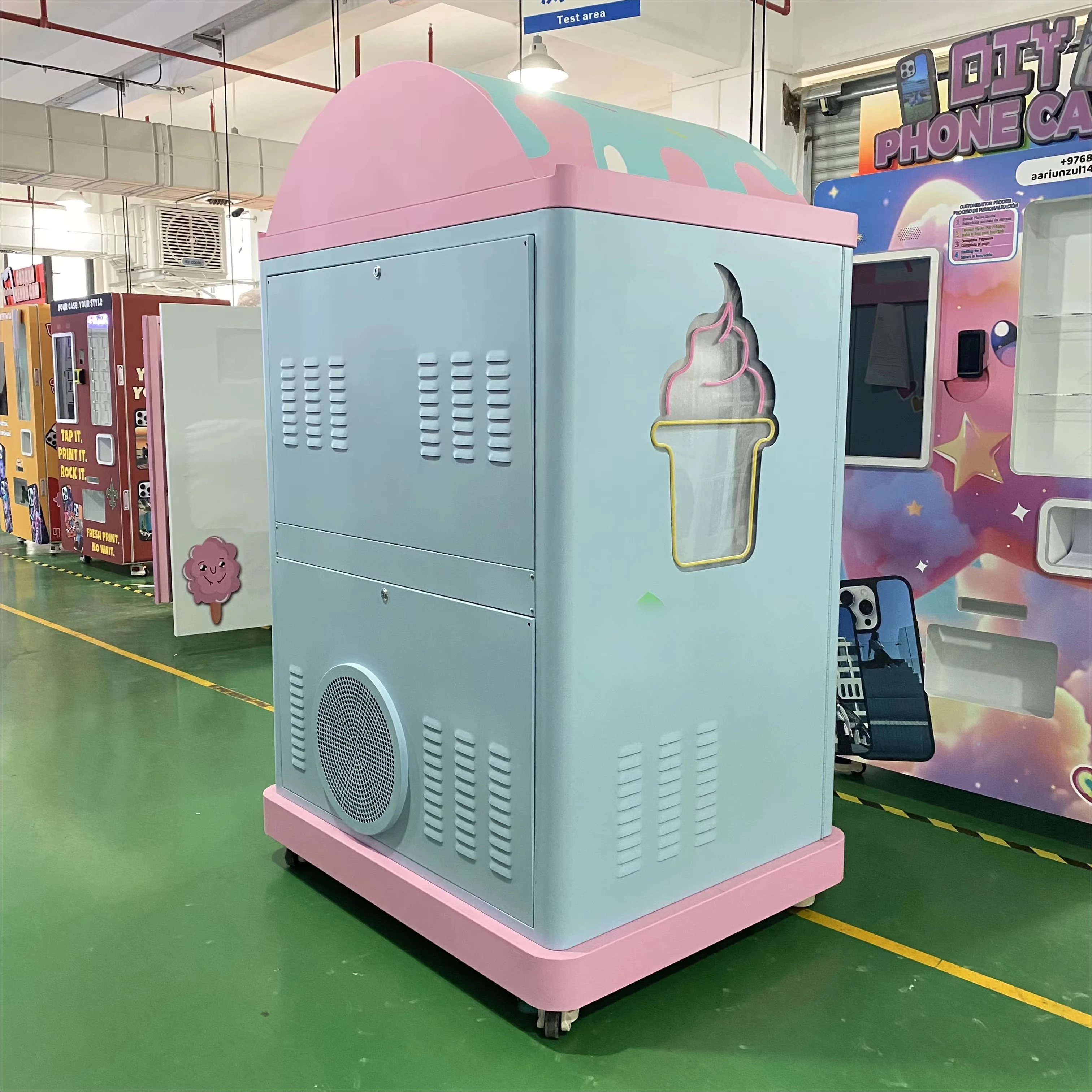 Máquina de Venda Automática de Sorvete Soft Totalmente Automática com Tela Digital Touchscreen Personalizável, Adesivos Decorativos e Função SDK - Sorvete Doce