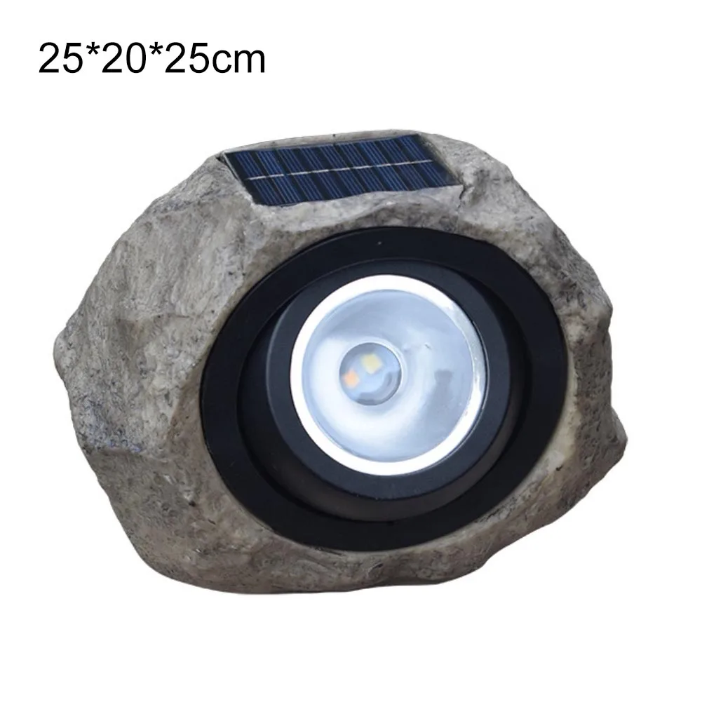 Outdoor Solar Stone Lamp with IP65 Waterproof Protection and Switchable LED Lighting Modes for Garden Patio Walkway Illumination