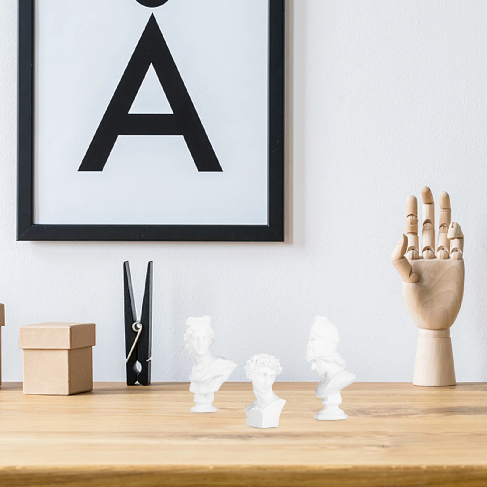 

3Pcs Greek Resin Bust Statue Sculpture Set Realistic Design Home Office Desktop Decoration Renaissance Art Accents