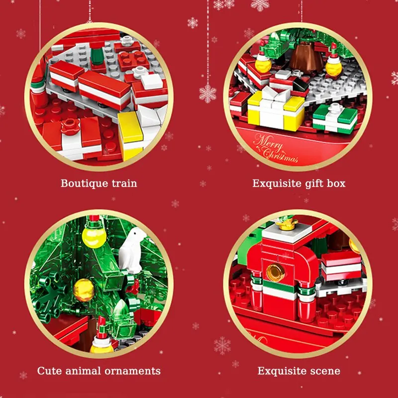 Christmas Tree 506pcs Building Kits-A Festive Build for Kids and Families DIY Music Box Creative Xmas Building Toy Set