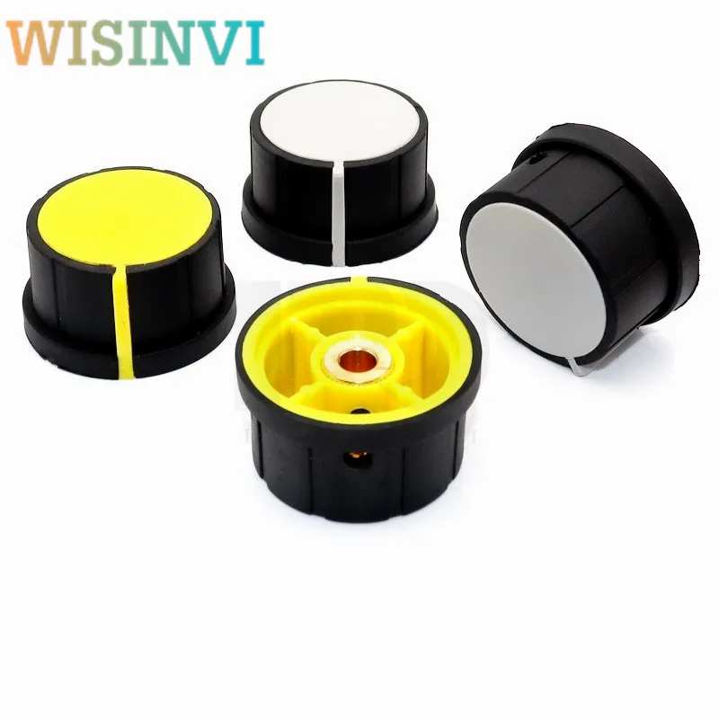 

2 шт., 42 × 23 мм, резиновая ручка, ручка потенциометра, крышка переключателя электронных инструментов, круглое отверстие, винтовая фиксация 6 мм