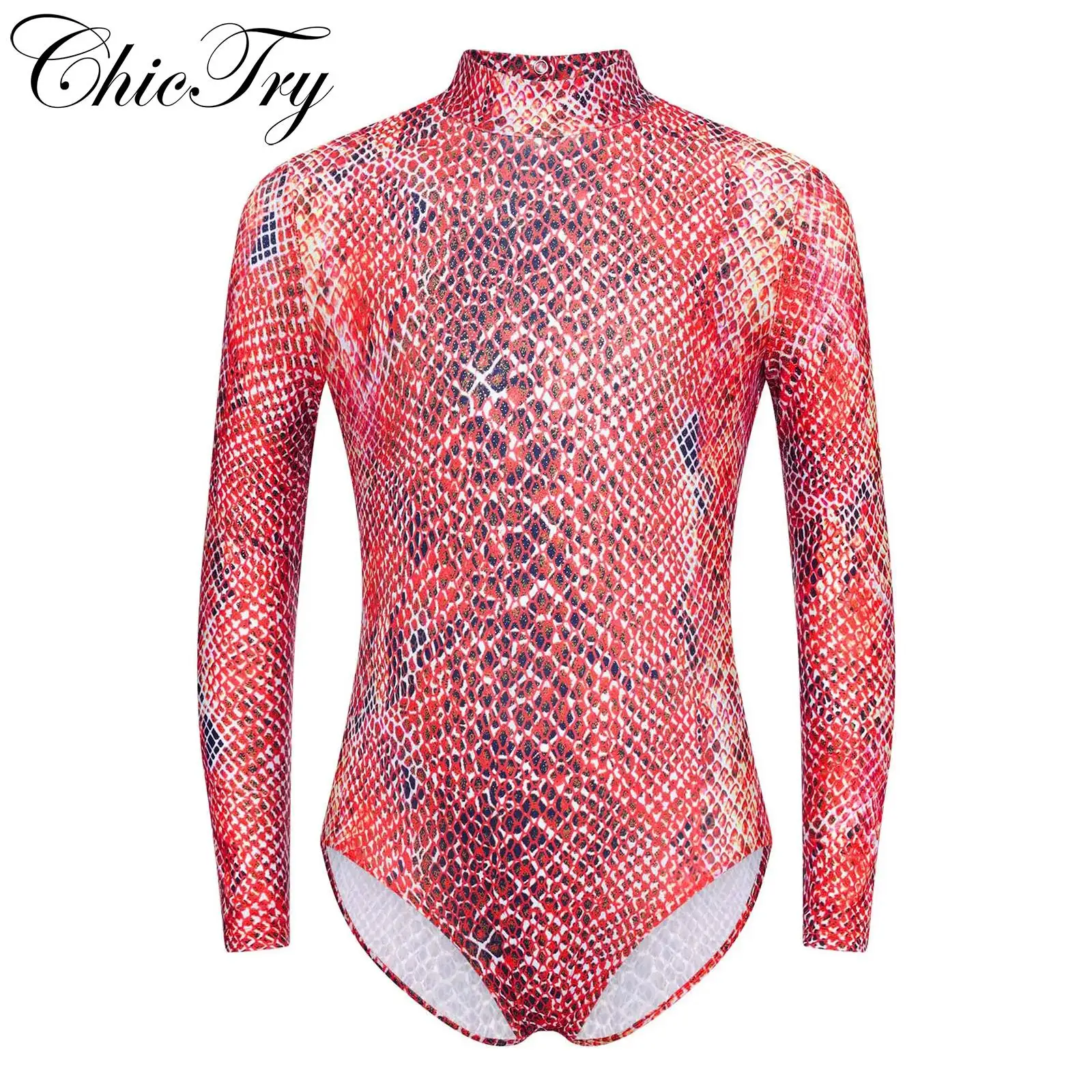 

Kids Girls Long Sleeves Ballet Dance Leotard Snakeskin Pattern Jumpsuit Yoga Gymnastic Workout Unitard Fitness Skinny Bodysuit