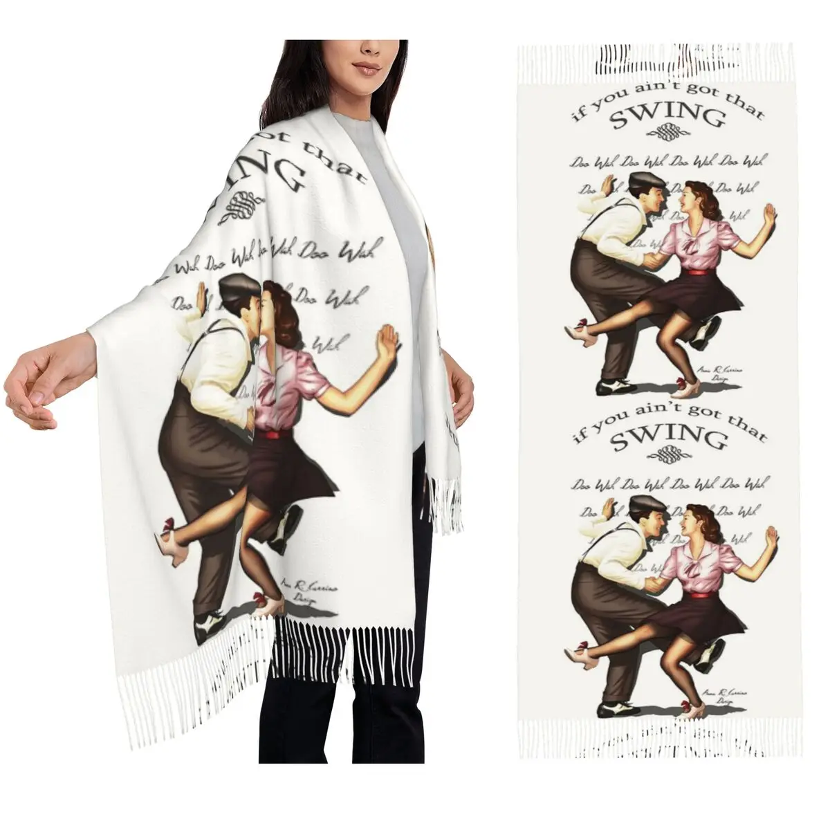 

Lindy Hop шарф с кисточками для женщин мягкие теплые шали и накидки большая осенне-зимняя шаль