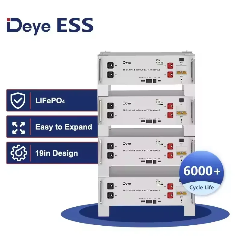 Deye Op voorraad ESS SE-G5.1 Pro-B Lithiumbatterijen voor thuis Zonne-energieopslag 5kwh Lifepo4-batterij Compatibel met Deye-omvormer