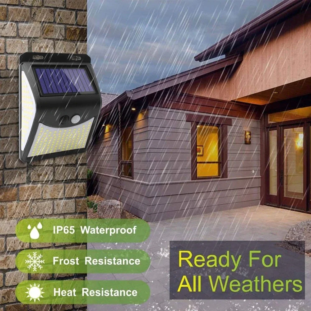 244 LED Solar Wall Lamp Outdoor Waterproof  4 Modes Motion Sensor PIR Wall Light Solar Lamp Solar Powered Garden image 4