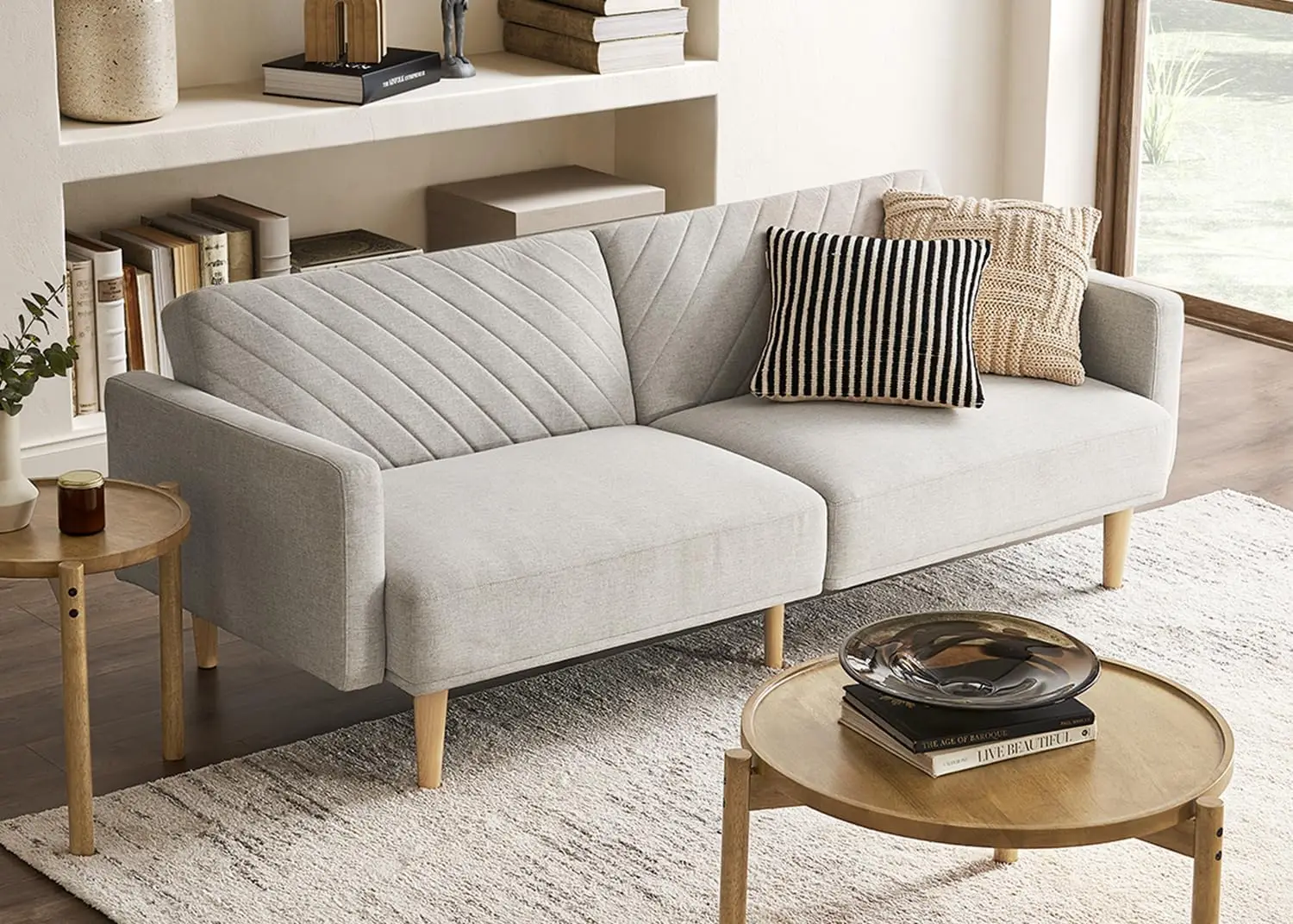 

76.4" Futon Sofa Bed, Couch, Loveseat, Sleeper Sofa, Mid Century Modern Futon Couch, Sofa Cama, Couches for Living Room