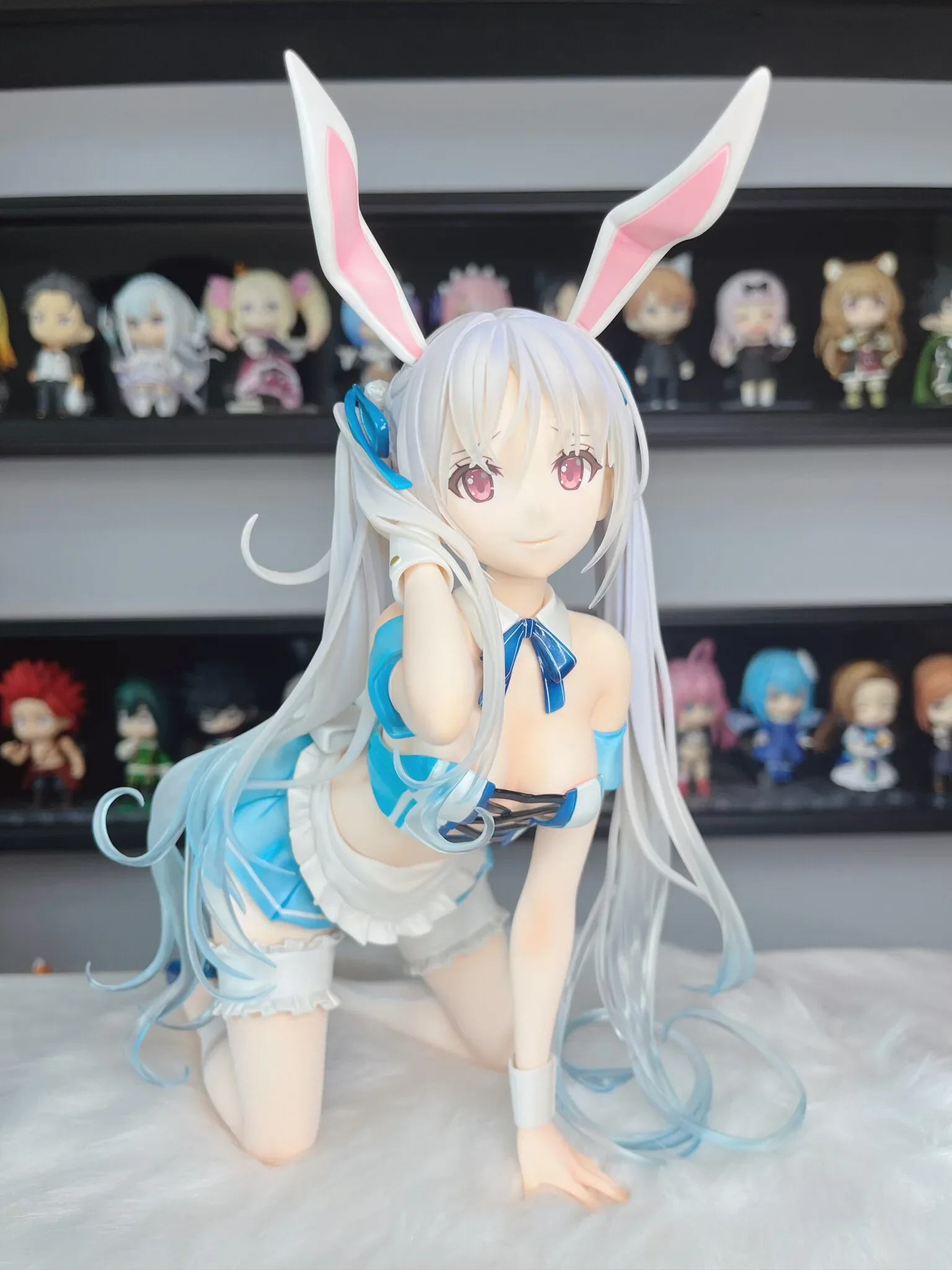 NSFW الأصلي ملزمة الأرنب فتاة كريس 1/4 أكوا الأزرق PVC عمل الشكل لعبة الكبار جمع Kawaii لطيف نموذج دمية الهدايا #2