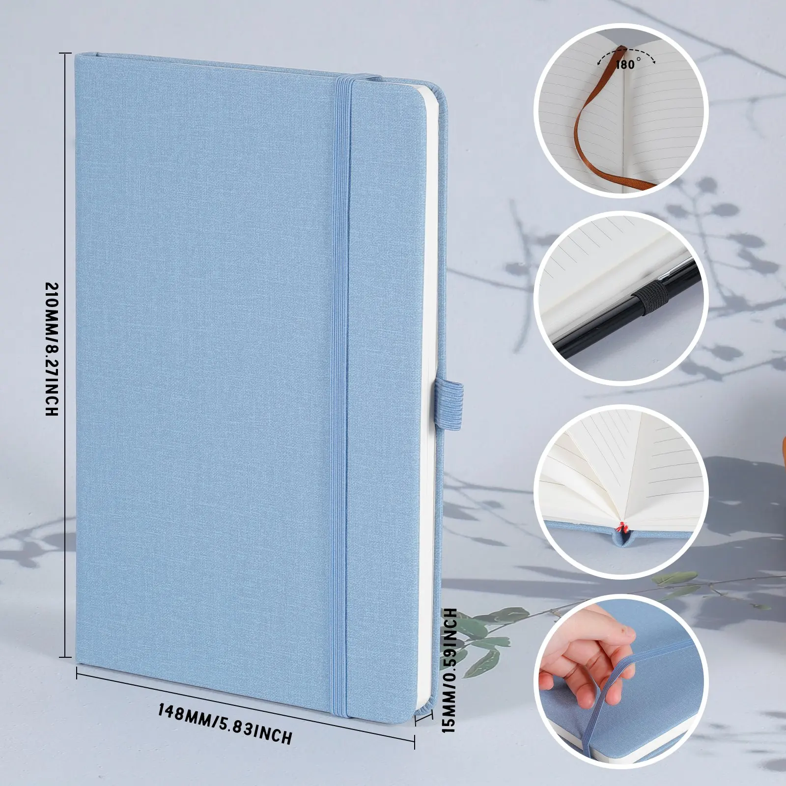 A5 Travelers Starry Sky Moon Notebook Cloth Cover Line Diary Note Book Journal Sketchbook Stationery School Office Supplies