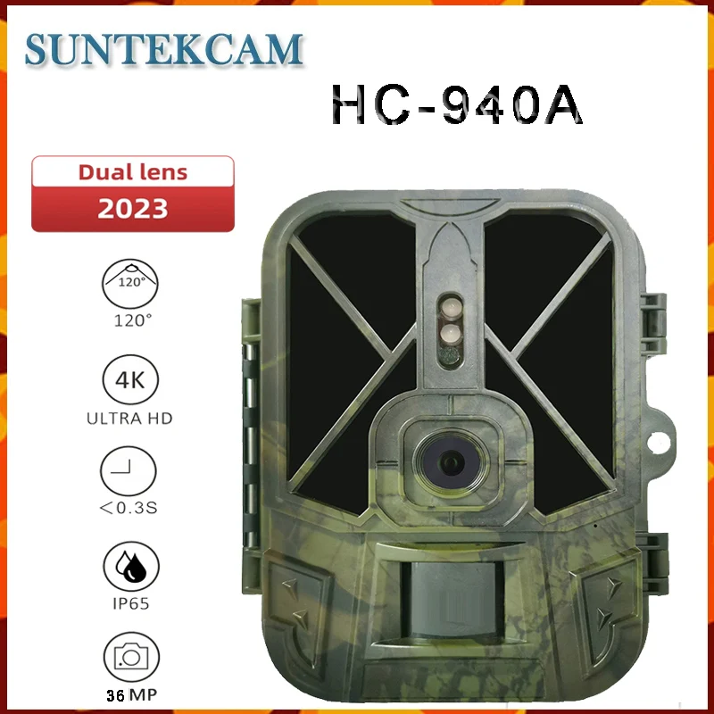 SuntekCam Wildlife Trail Cameras 50MP 4K IP65 Hunting Camera HC940A 10*AA Battery Night Vision Photo Traps Wireless Surveillance