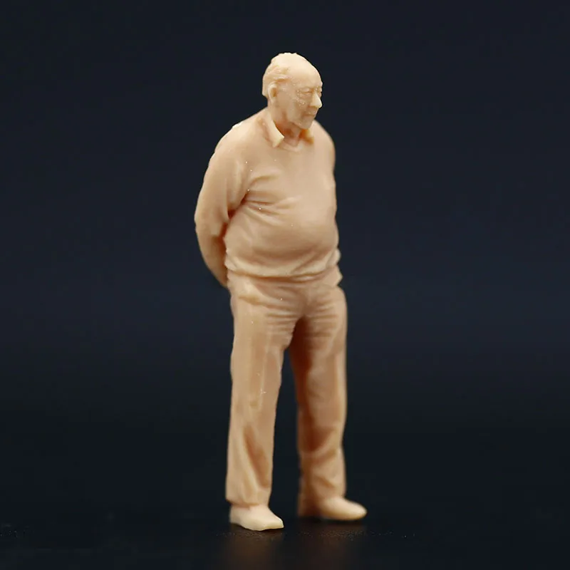 1:87 1/64 Figure Lonely Old Man 1/43 Standing Contemplative Model Sand Table Villain Scene Need To Be Colored By Yourself