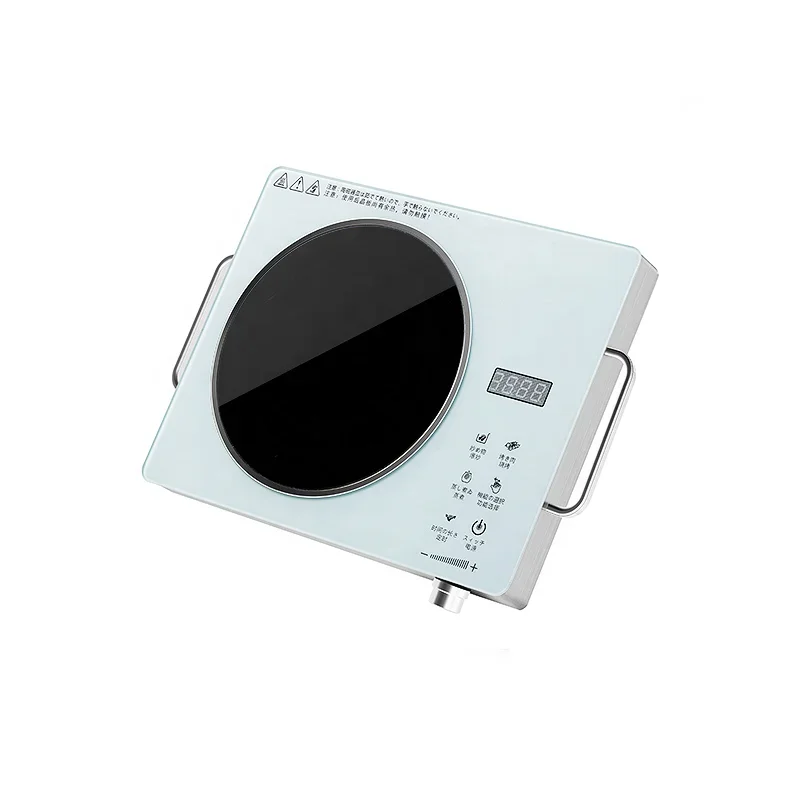 

Throw-free microcrystalline panel 2200w Aluminum Alloy Timer One to Three Hours White Color Infrared Cooker Ceramic Hob