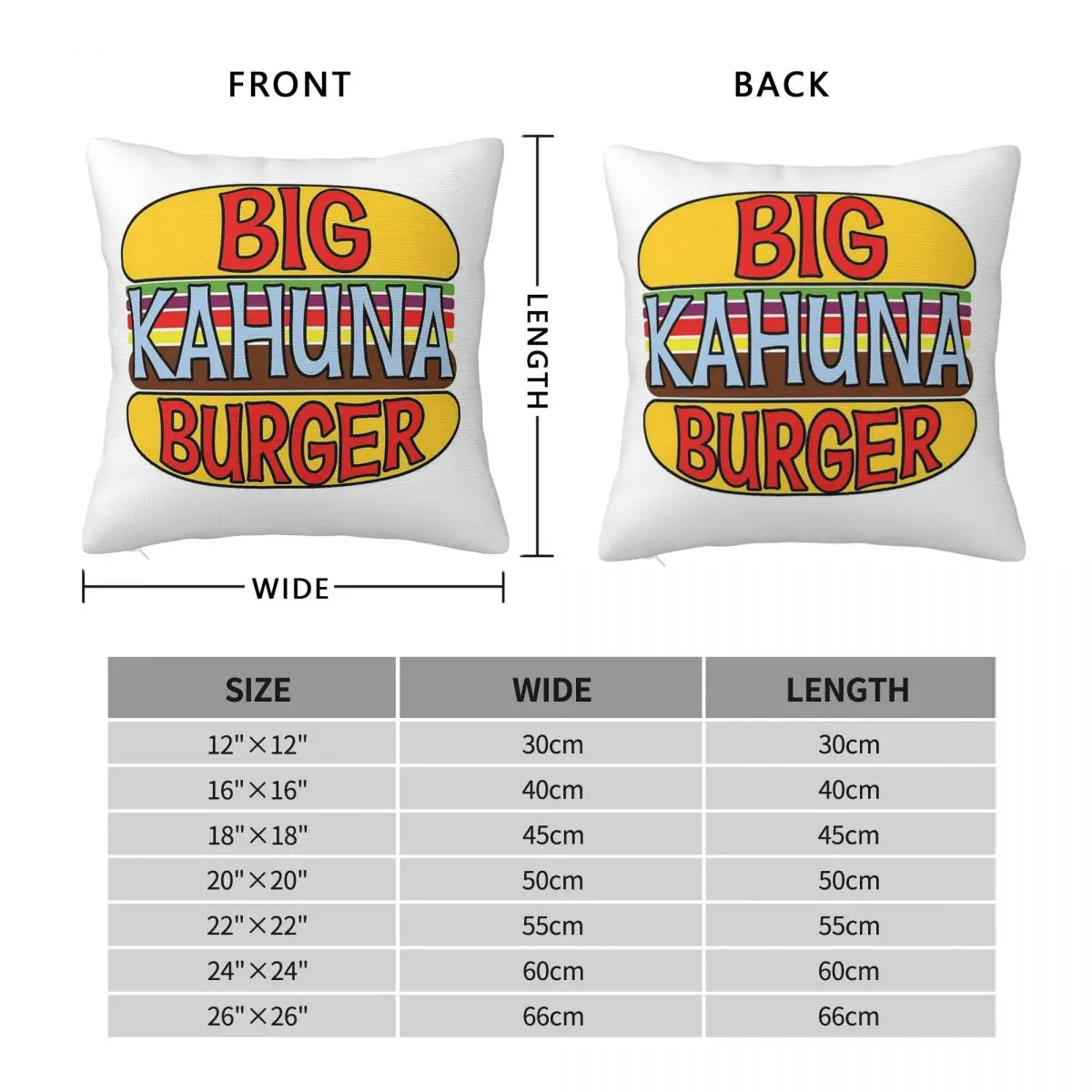 Big Kahuna Burger Square Pillowcase Polyester Linen Velvet Printed Zip Decor Home Cushion Cover 45x45