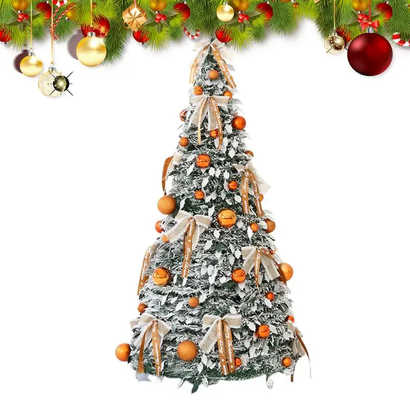 Christmas New Telescopic Folding Christmas Tree Folding Christmas Tree Christmas Decorative Tree Easy Installation Xmas Decor