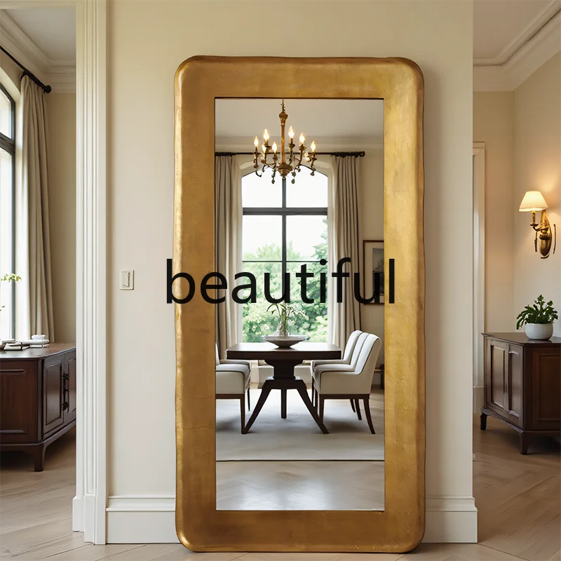 

French full-length mirror cloakroom wall-mounted full-length mirror American retro old floor-to-ceiling mirror European style