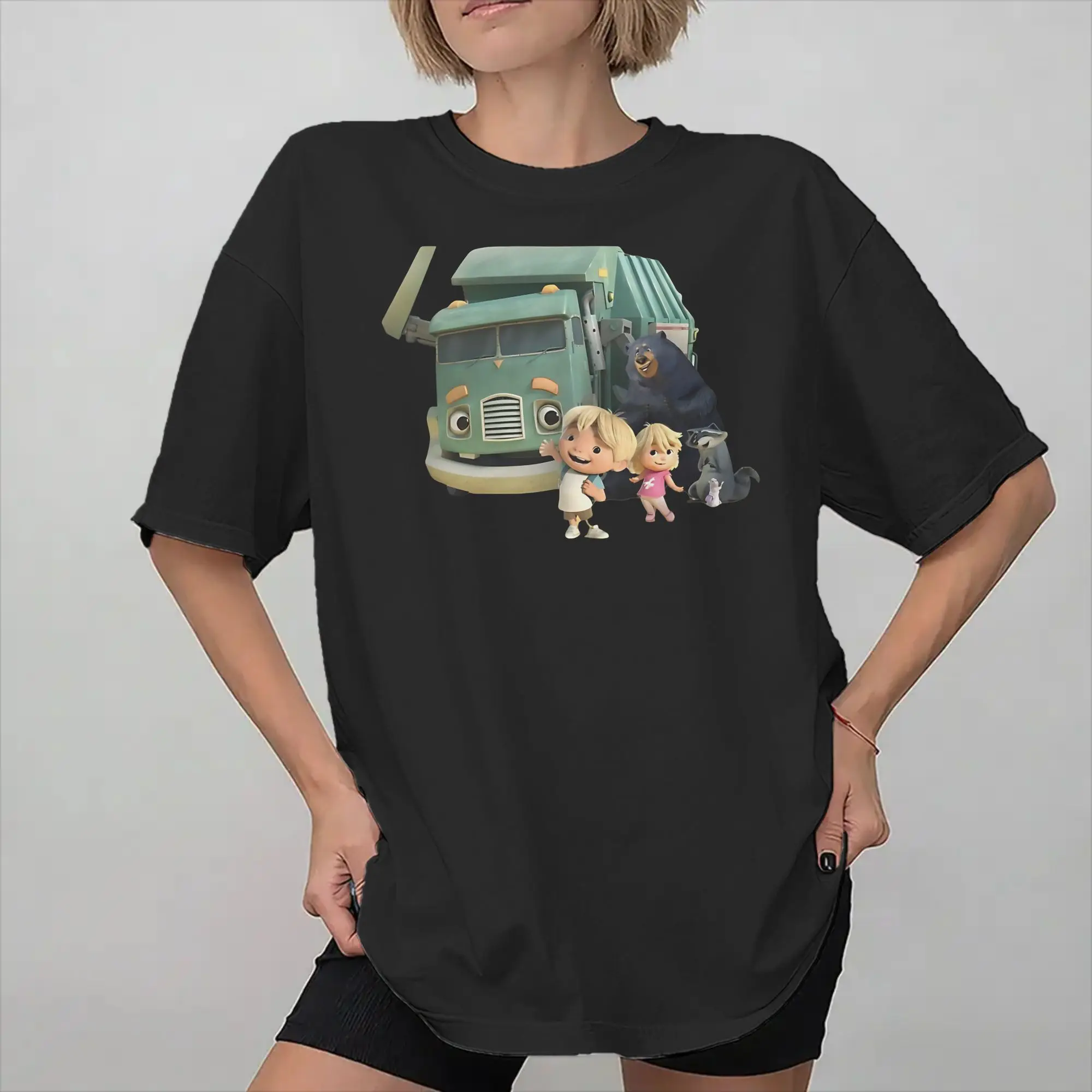 Trash Truck anime Tee Shirt for Men Women Graphic Printing T Shirts  Cotton Clothes